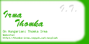 irma thomka business card